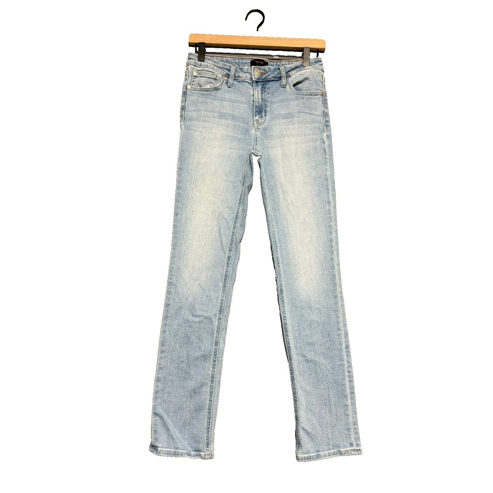 Quince Slim Straight Jeans Womens 28 Stretch Mid Rise Frosted Blue Streetwear